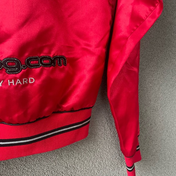 BoDog Casino Red Jacket, Play Hard, Red Black Shiny Jacket,Small Bomber Jacket, - Picture 8 of 10
